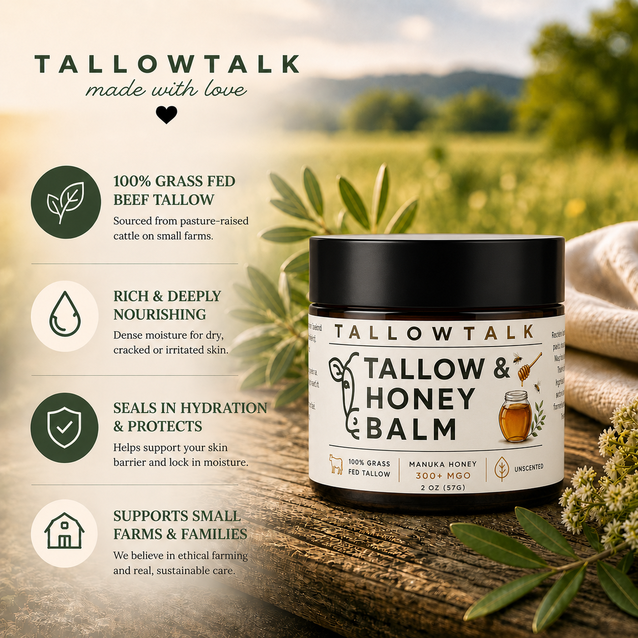 Tallow & Honey Balm