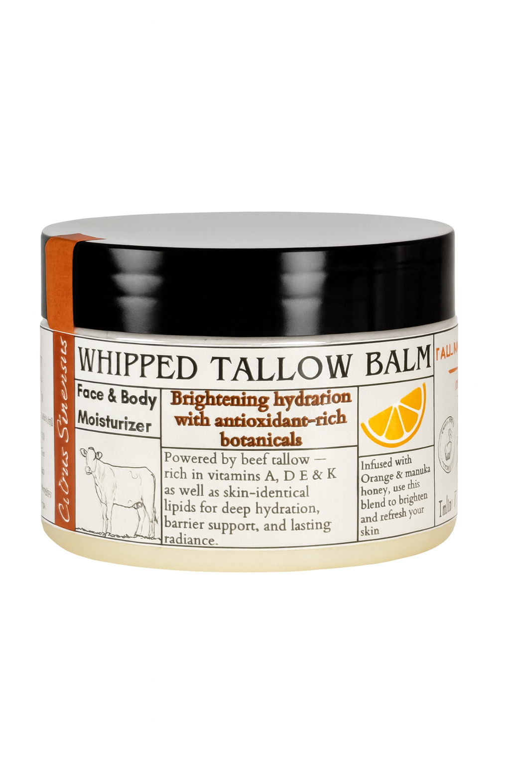 Orange Infused Whipped Tallow Balm- 4oz.