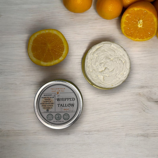 Orange Infused Whipped Tallow Balm- 4oz.