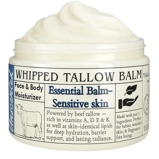 100% Grass Fed Organic Whipped Tallow- 4oz Unscented
