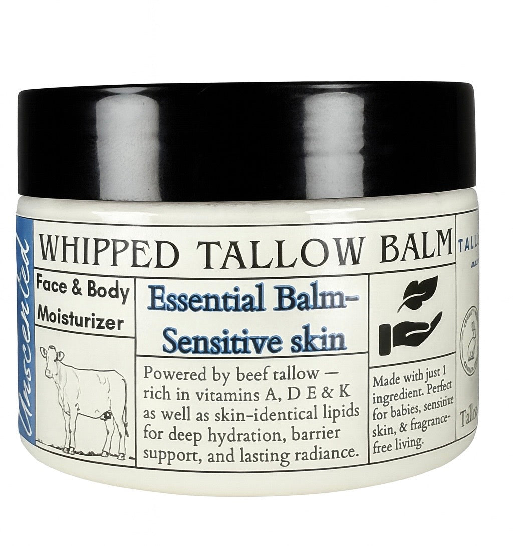 100% Grass Fed Organic Whipped Tallow- 4oz Unscented