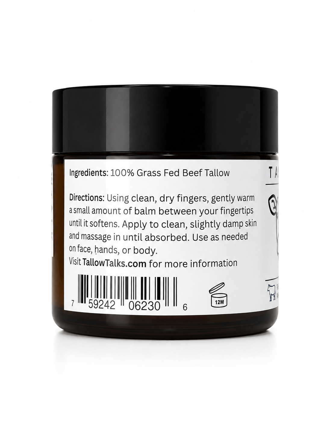 Beef Tallow Balm- 100% Grass Fed
