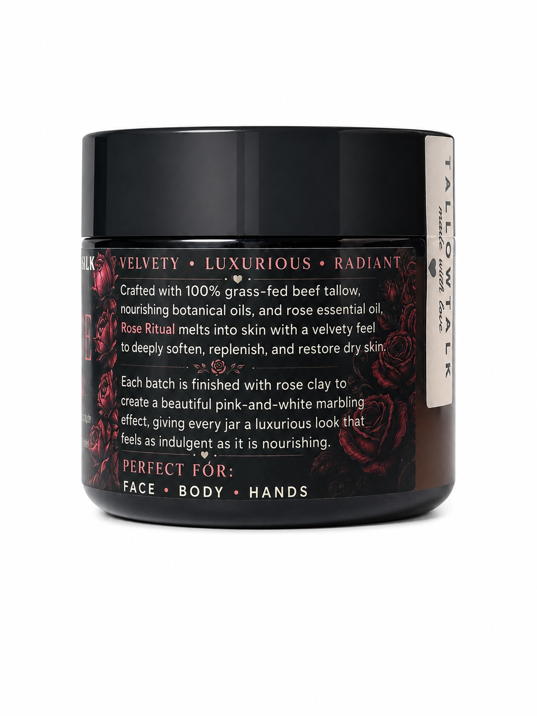Rose Ritual Whipped Tallow Balm | Rose Clay + Rose Essential Oil