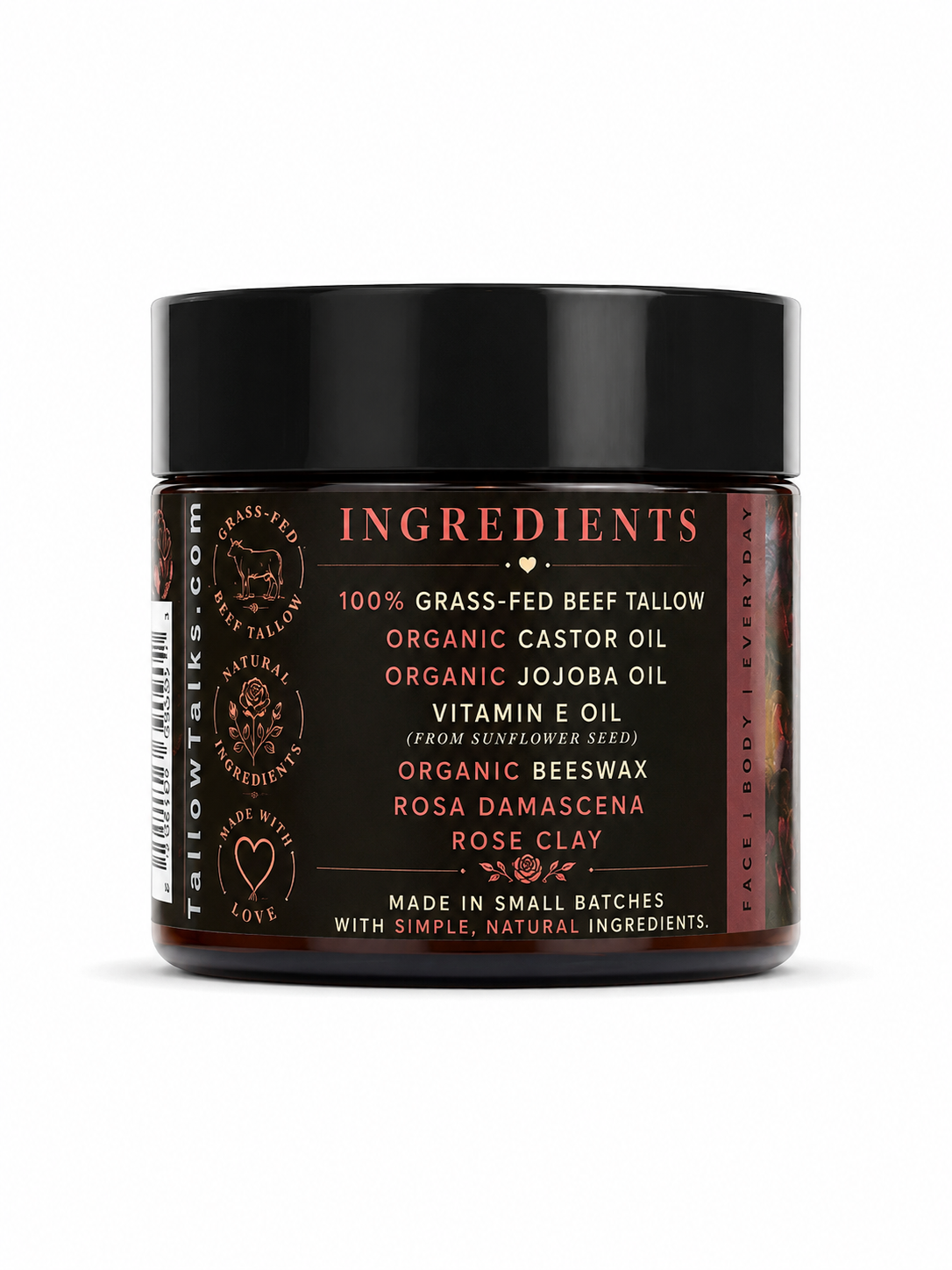 Rose Ritual Whipped Tallow Balm | Rose Clay + Rose Essential Oil