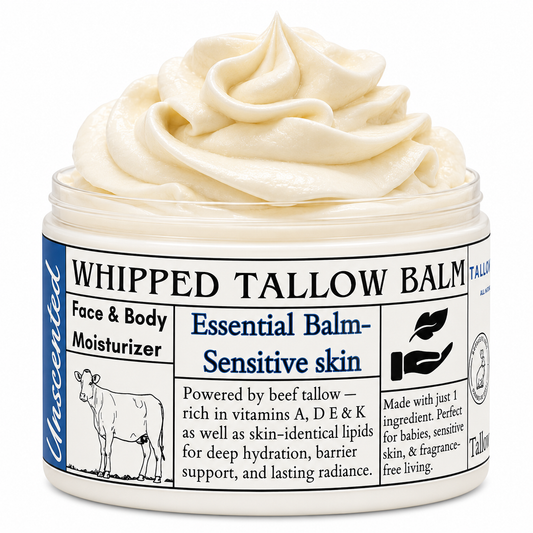 100% Grass Fed Organic Whipped Tallow- Unscented